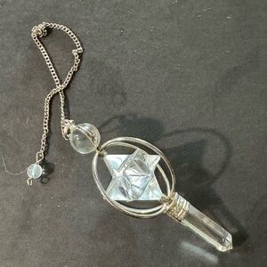 Elegant Silver and Clear Crystal Pendulum